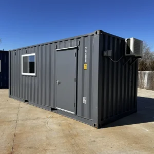 20ft Shipping Container Office with 120V Electrical & Mini-Split Ready