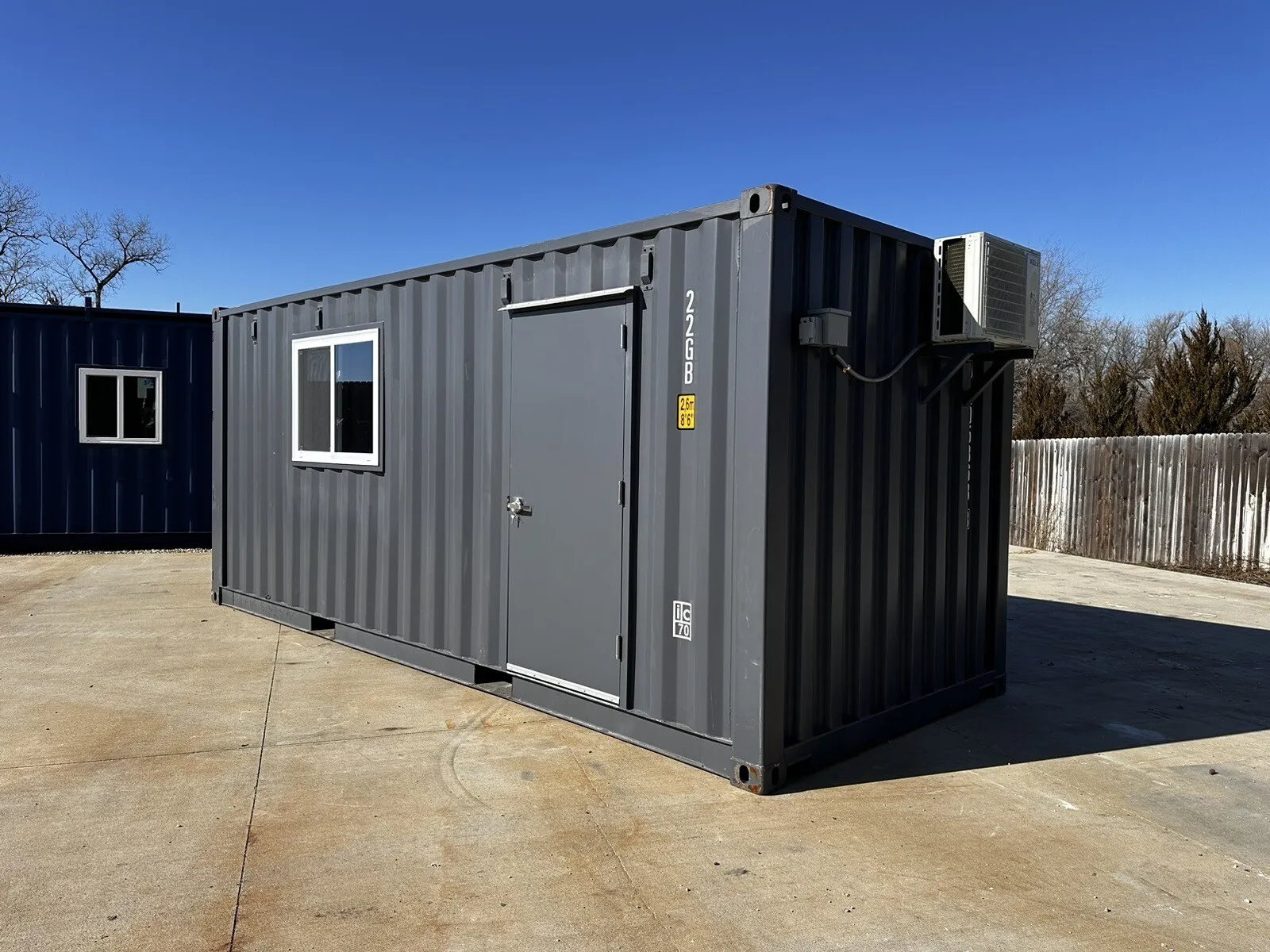 20ft Shipping Container Office with 120V Electrical & Mini-Split Ready