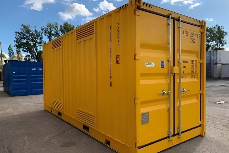 30ft x 8ft One-Trip Yellow Shipping Container for Sale - Image 2