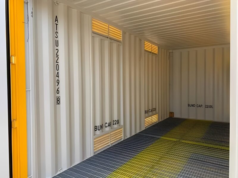 30ft x 8ft One-Trip Yellow Shipping Container for Sale - Image 3